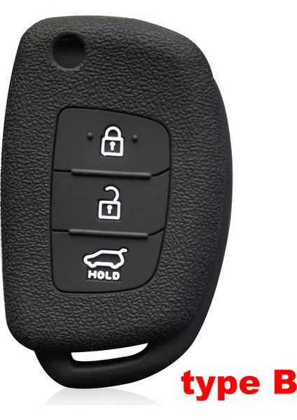 Siyah Tip B Hyundai Solaris Accent IX25 Creta Elantra IX35 Tucso Verna I10 I20 I40 Anahtarlık Araba Aksesuarları Key Case (Yurt Dışından)