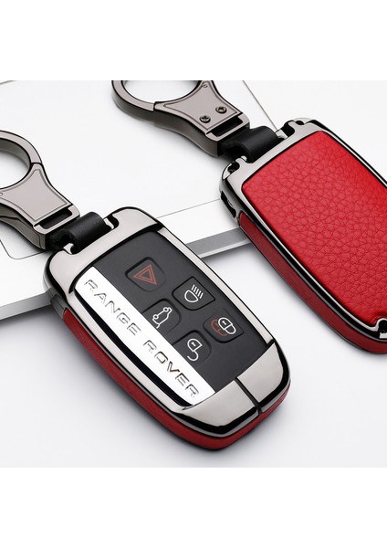 Anahtar A Gun Kırmızı Land Rover A9 Range Rover Sport Evoque Freelander 2 Jaguar Xe Xj Xjl Xf C-X16 V12 Gitar Için Çinko Alaşım Araba Anahtar Kılıfı Kapak Kabuk (Yurt Dışından)