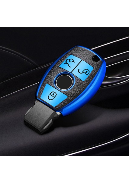 Bir Stil Mavi Mercedes Benz E C G M R S Class W204 W212 W176 Glc Cla Gla Amg Araç Aksesuarları Deri Tpu Anahtarlık Kılıfı Kapak Koruyucu (Yurt Dışından)