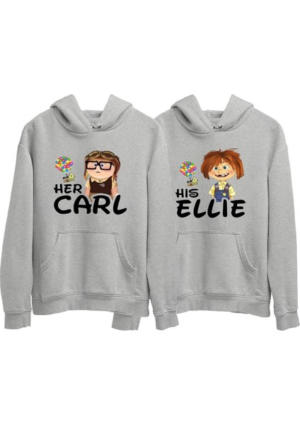 Unisex Carl ve Ellie Sevgili Kombini Sweatshirt 2 Adet
