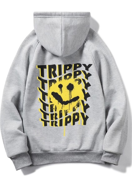 Trippy Baskılı Oversize Sweatshirt