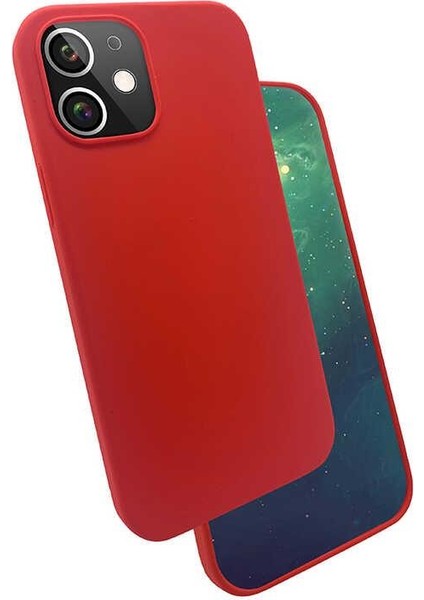 iPhone 12 Mini Kılıf Kadife İç Yüzey Wireless Destekli Silk Silikon
