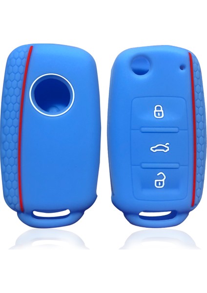 Açık Mavi Vw Golf Bora Jetta Polo Mk4 Mk6 Bora Passat B5 B6 Superb Tiguan Beetle Anahtar Kılıfı Silicone Araba Anahtar Kapak Case - Anahtar Tutucu (Yurt Dışından)