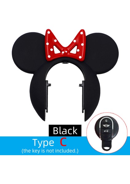 C Tipi - Siyah Abs Araba Anahtar Kılıfı Anahtarlık Tutucu Akıllı Uzaktan Kumandalar Koruyucu Kılıf Sevimli Değiştir Kabuk Bmw Mini Cooper F54 F55 F56 F57 F60 Için (Yurt Dışından)