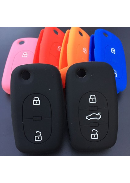 2 Düğme Mavi Audi A2 A3 A4 A6 A Düğme Eski Flip Katlanır Uzaktan Kumanda Için Silikon Kauçuk Anahtarlık Kılıfı Seti (Yurt Dışından)