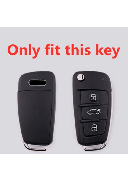 Gri Audi A1 A3 A4 A5 A6 A7 A8 Quattro Q3 Q5 Q7 R8 Allroad Tt Rs5 Rs6 Anahtarlık Kılıfı Kapak Shell Cover (Yurt Dışından)
