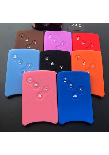 Pembe Renault Clio Logan Megane 2 3 Koleos Scenic Kart 4 Düğme Araba Anahtar Kılıfı Silikon Kılıfı Kapak Sahibi Kabuk Araba-Stil Fob (Yurt Dışından)