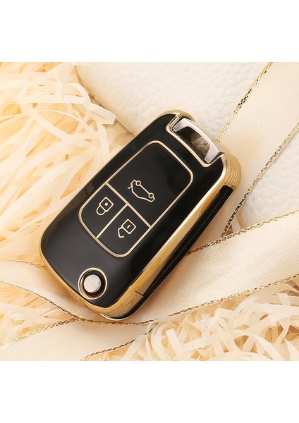 Siyah Chevrolet Cruze Aveo Trax Opel Astra Corsa Meriva Zafira Antara J Buick Anahtar Koruma Tpu Araba Anahtar Kılıfı Kapak (Yurt Dışından)