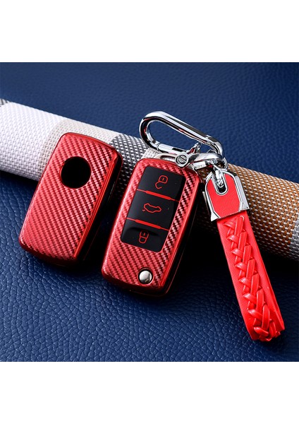 Yeşil Vw Volkswagen Polo Tiguan Passat B5 B6 B7 Golf Skoda Octavia Için Evrensel Tpu Karbon Fiber Araba Anahtar Kılıfı Kapak (Yurt Dışından) indirimleri