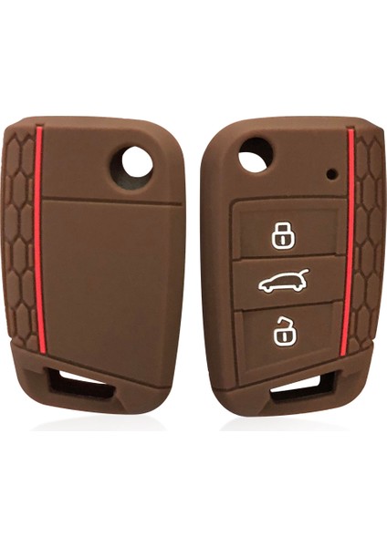 Siyah Volkswagen Golf 7 Tiguan Skoda Octavia A7 Seat Ateca Fr Anahtar Kılıfı Kapak Silikon Araba Aksesuarları - Araba Stilinde Anahtar Tutucu (Yurt Dışından) fırsatları
