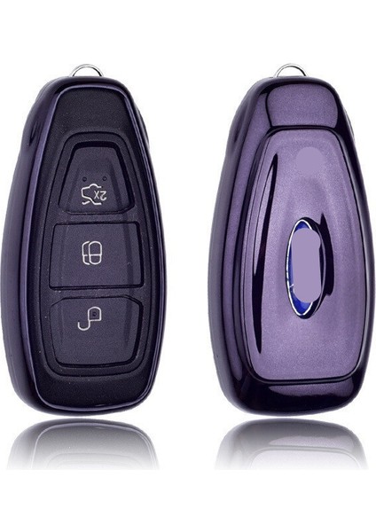 B-Kırmızı Ford Fiesta Için Yumuşak Tpu Otomatik Anahtar Koruma Kılıfı Kabuk Araba-Stil Için Ford Focus C-Max Için Anahtarlık Kılıfı (Yurt Dışından)