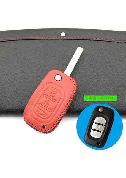 Anahtarlık ile Kırmızı Lada Sedan Largus Kalina Granta Vesta X-Ray Için Uzaktan 3 Düğmeli Araba Anahtarı Deri Kılıf Anahtarlık Kapağı Renault Anahtar Kabuğu (Yurt Dışından) modelleri
