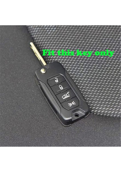 Siyah E Jeep Renegade Sert Çelik Katlanabilir Uzaktan Kumandalı 4 Düğmeli Anahtarız Silikon Kılıf Kapak Fob (Yurt Dışından)