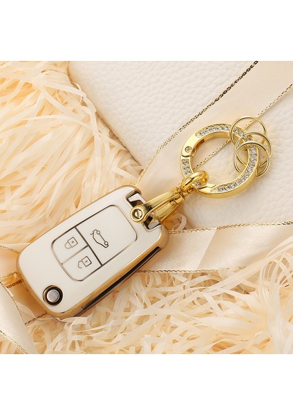 Beyaz O Chevrolet Cruze Aveo Trax Opel Astra Corsa Meriva Zafira Antara J Buick Anahtar Koruma Tpu Araba Anahtar Kılıfı Kapak (Yurt Dışından)