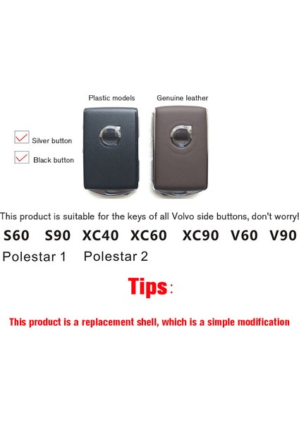 Karikatür Volvo Araba Anahtar Kılıfı Ahşap Desenli Klasik Moda XC40 XC60 XC90 V60 V90 Polestar 1 Polestar 2 Için (Yurt Dışından) fırsatları