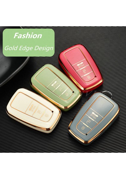 Gri 3 Düğme Toyota Prius Camry Corolla C-Hr Chr Rav4 Prado Aksesuarları Stil Tpu Araba Uzaktan Anahtar Kılıfı Kapak Fob Moda Plakalı (Yurt Dışından)