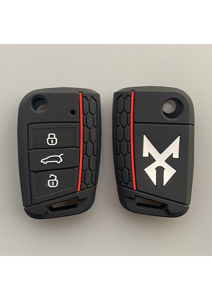 Açık Mavi Volkswagen Golf 7 Mk7 Seat Ibiza Leon Fr 2 Altea Aztec Skoda Octavia Için Silika Jel Araba Anahtar Kılıfı Kapak 3 Düğme Anahtar (Yurt Dışından) modelleri