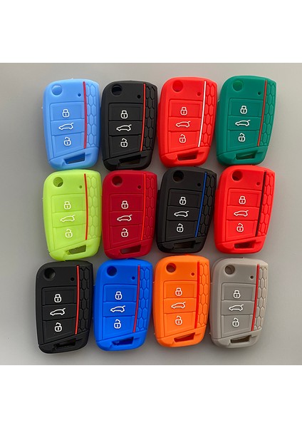 Açık Mavi Volkswagen Golf 7 Mk7 Seat Ibiza Leon Fr 2 Altea Aztec Skoda Octavia Için Silika Jel Araba Anahtar Kılıfı Kapak 3 Düğme Anahtar (Yurt Dışından) indirimleri