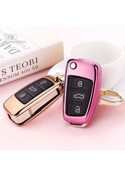 Pembe Audi C6 A7 A8 R8 A1 A3 A4 A5 Q7 Araba Anahtarı Kılıfı Renkli Araba-Stil Aksesuarları Için Tpu Araba Anahtarı Kılıfı Otomatik Anahtar Koruma Kapağı. (Yurt Dışından)