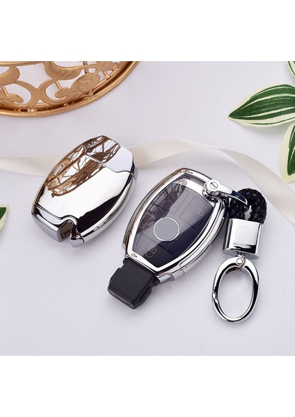 Kırmızı Anahtarlık Mercedes Benz W203 W210 W211 W124 W202 W204 Amg Aksesuarları Için Tpu+Pc Araba Anahtar Kılıfı Kapak Anahtar Tutucu Zincir Halka (Yurt Dışından) fiyatları