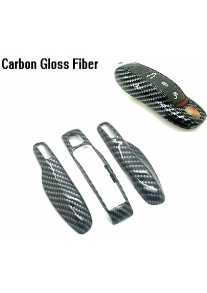 Karbon Fiber1 Porsche Boxster Cayenne Panamera Macan Cayman Için 3pz Akıllı Anahtar Orta + Yan Kapağı Kılıf Kabuk Kılıf Case (Yurt Dışından)