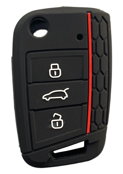 Kırmızı ile Siyah Vw Volkswagen Golf 7 Mk7 Skoda Octavia A7 Anahtar Için Silikon Kılıf Koruyucu Kabuk Etui (Yurt Dışından) modelleri