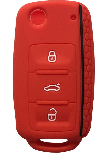 Siyah (Kırmızı Çizgi) Vw Golf Bora Jetta Polo Mk4 Mk6 Bora Passat B5 B6 Superb Tiguan Beetle Anahtar Kılıfı Silicone Araba Anahtar Kapak Case - Anahtar Tutucu (Yurt Dışından)