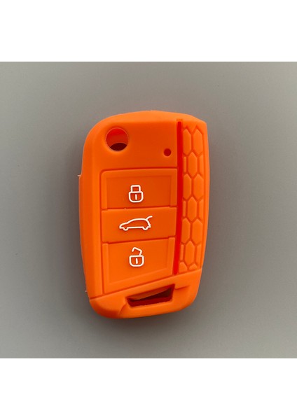 Turuncu Vw Volkswagen Golf 7 Mk7 Skoda Octavia A7 Anahtar Için Silikon Kılıf Koruyucu Kabuk Etui (Yurt Dışından)