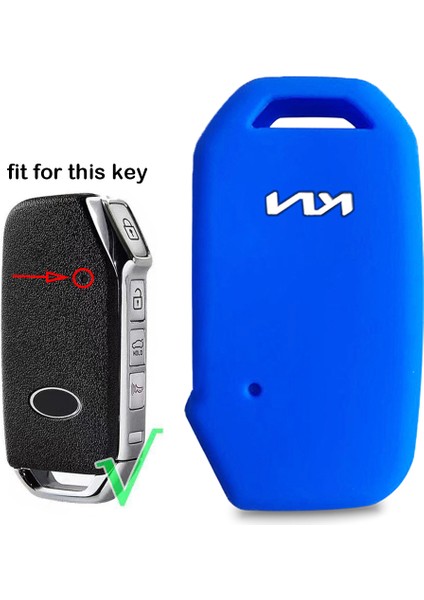 Mavi(Logo) Kia K5 Dl3 Için Anahtar Kılıfı Kia Soul Sportage Ceed Sorento Cerato Xceed Niro Telluride Proceed Case Kia Seltos Için (Yurt Dışından)