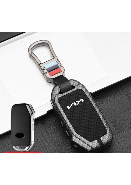 Karbon Halkası Kıa K5 Sorento Mq4 Sportage Seltos Ceed Niro Ev Telluride Cerato Soul 3 Proceed Aksesuarları Için Araba Akıllı Anahtar Kılıfı Cüzdan Çanta (Yurt Dışından)