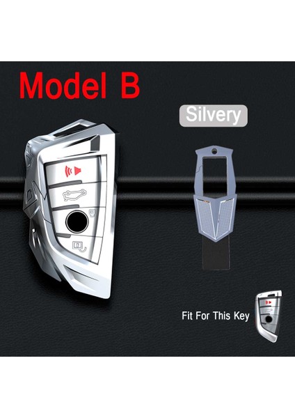 Model B Gümüş Bmw Serisi X1 X3 X4 X5 X6 F30 F34 F10 F07 F20 G30 F15 F16 Için Havacılık Çinko Alaşım Anahtar Kılıfı Kapak (Yurt Dışından)