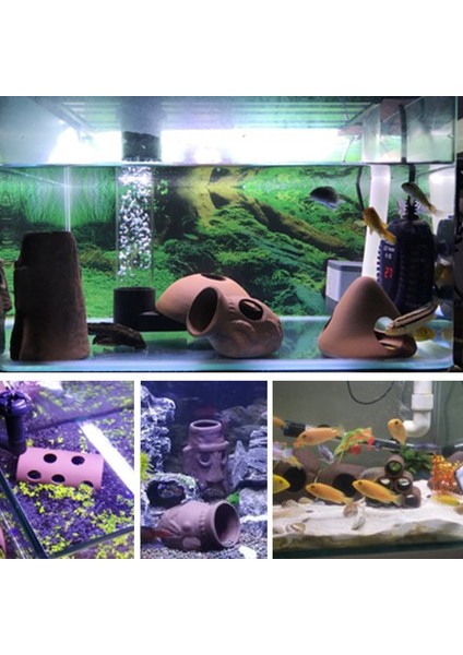 E Stili Seramik Karides Sığınak Evi Akvaryum Dekorasyonu Küçük Karides Yuva Yerleşim Tüpü Süslemesi (Yurt Dışından) indirimleri