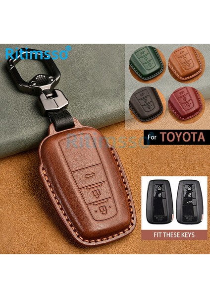 Yeşil B Toyota Camry Prius Corolla C-Hr Chr Rav4 Avalon Land Cruiser Prado Uzaktan Kumanda Anahtar Deri Kılıfı (Yurt Dışından)