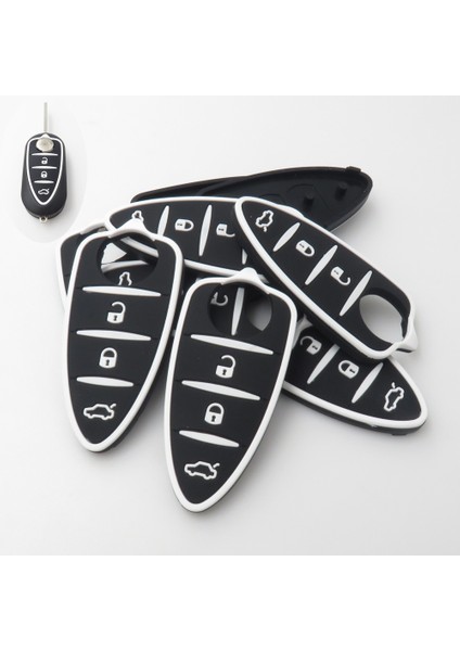 Siyah Xinyuexin Silikon Araba Anahtarı Ped Alfa Romeo 4c Mito Giulietta Myt Gto Gta Flip Uzaktan Araba Anahtarı Için (Yurt Dışından) fırsatları