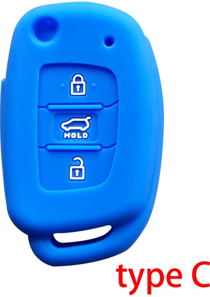 Mavi C Hyundai Accent IX25 Tucson Ix Elantra Creta Verna I40 I10 Solaris Düğme Silikon Anahtar Kılıfı (Yurt Dışından)