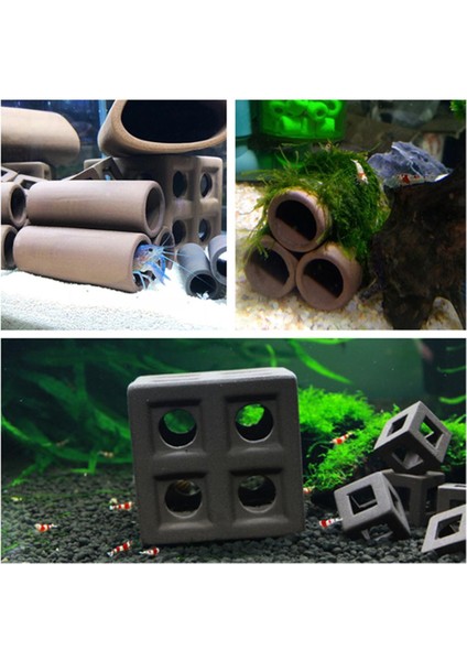 B Tarzı Seramik Karides Sığınak Evi Akvaryum Dekorasyonu Küçük Karides Yuva Yerleşim Tüpü Süslemesi (Yurt Dışından) modelleri