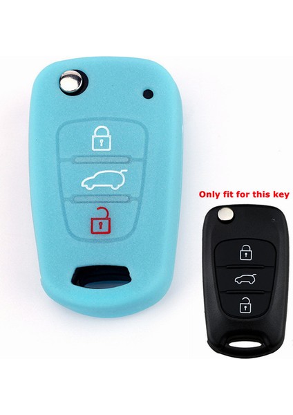 Parlak Mavi Kia Rio K2 K5 Soul Venga Picanto Sorento Ceed Sportage Cerato Için Araba Şekillendirme Anahtar Kılıfı Silikon Uzaktan Anahtar Deri Tutucu Fob (Yurt Dışından)