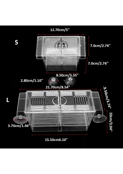 Stili Temizle L Beden Akvaryum Balık Tankı Çift Irk Kuluçka Damızlık Yetiştirme Tuzak Kutusu Kuluçkahane Sl M09 (Yurt Dışından)
