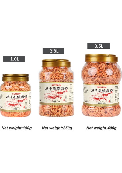 1l Tarzı Dondurularak Kurutulmuş Krill Sunsun Tropikal Çiklit Kaplumbağa Flowerhorn Etobur Balık Yemi Dondurularak Kurutulmuş Karides Antartic Krill (Yurt Dışından)