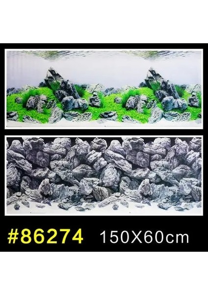 86254 Xl 150-60CM Stili Akvaryum Arka Plan Kağıt Duvar Duvar Kağıdı ile Balık Tankı Çift Taraflı Kaya Okyanus Su Çimen Juwel Arka Plan Boyama (Yurt Dışından)