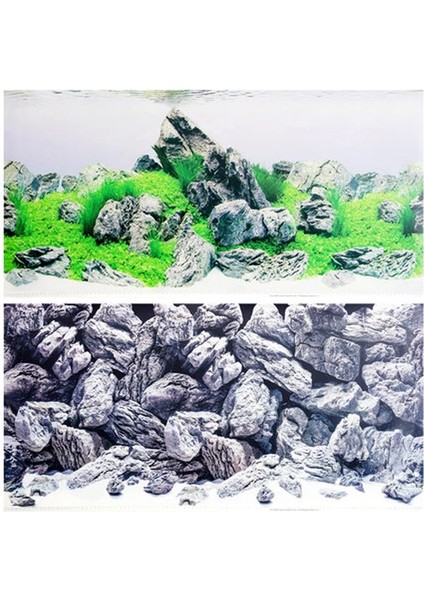 86252 L 100-50CM Stili Akvaryum Arka Plan Kağıt Duvar Duvar Kağıdı ile Balık Tankı Çift Taraflı Kaya Okyanus Su Çimen Juwel Arka Plan Boyama (Yurt Dışından) indirimleri