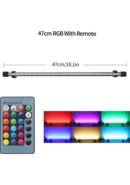 SZD-Q50RM Stili Yedi Masterrgb Akvaryum Işığı cm Uzaktan Kumandalı Dalış Lambası Bitkiler Için Renkli Lamba V Lambası Akvaryum Amfibi Kullanım (Yurt Dışından)