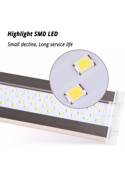 Ade 200C Stili Nicrew Akvaryum Akvaryum Tesisi Için LED Aydınlatma Ultra-Ince Alüminyum Alaşımlı Balık Tankı Tesisi Büyümek LED Aydınlatma K (Yurt Dışından) modelleri