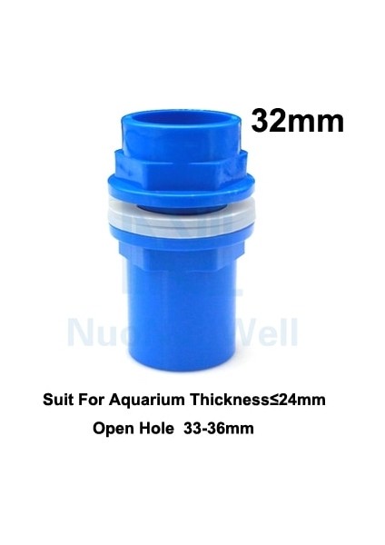 32 mm Mavi Stil Nuonuowell Akvaryum Göleti Bölme Konnektörü Balık Tankı Deniz Borusu Drenaj Bağlantısı Konnektörü mm Çözücü Kaynak (Yurt Dışından)