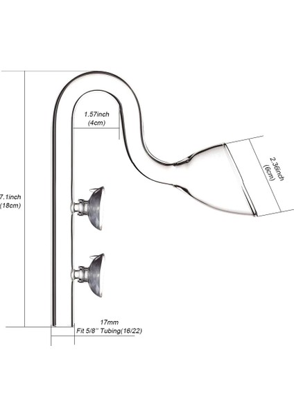 17 mm Akış Stili Fzone Aquatic Glass Lily Pipe Skimmer Akvaryum Filtre Sistemi Ada Si Için Giriş ve Çıkış (Yurt Dışından)