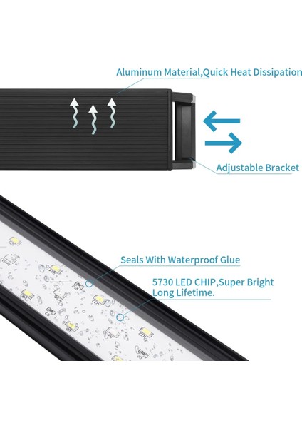 SZD-T20 Stili 10W 14W 16W Akvaryum Lambası 3 Renk Parlaklığı Balık Tanklarını Ayarlamak Zamanlama Klip Işık Su Bitkileri Aydınlatma Su Geçirmez cm (Yurt Dışından) modelleri
