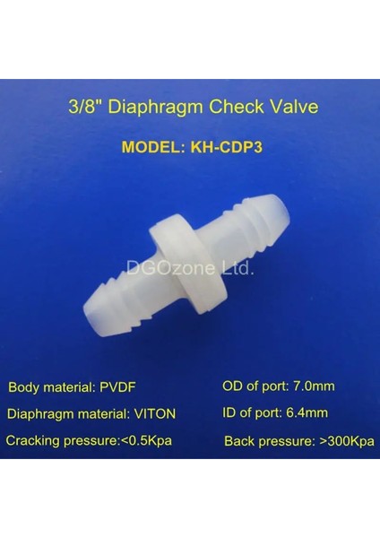 Cdp3 Stili Plastik Çekvalf Çek Valfler Ozon Korumalı Pvdf Gövde Dgozone (Yurt Dışından)