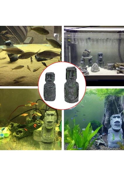17.5x7.5cm Stili M Beden Paskalya Adası Taş Heykel Reçine Süs Balık Tankı Akvaryum Dekorasyon Cüce Teraryum Sürüngen Tankı Yapay Taş Ev Dekorasyonu (Yurt Dışından) fırsatları
