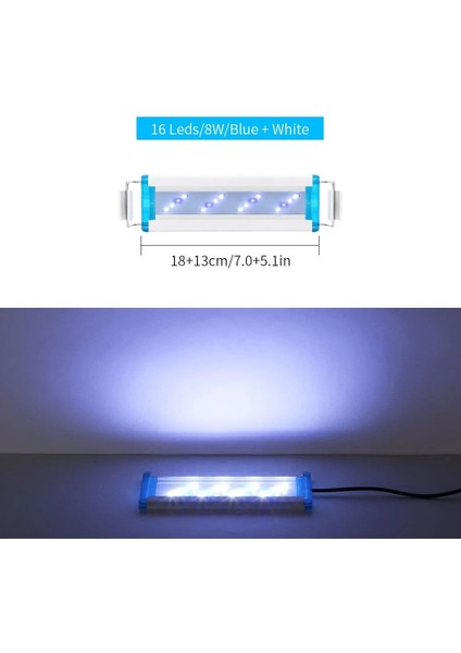 SZD-B20BW 18CM-AB Stili cm Genişletilebilir Süper Ince Balık Tankı Dikilen Akvaryum Lambası Su Bitkisi Peyzaj Aydınlatmayı Büyütün Parlak LED Lamba Klipsi (Yurt Dışından)