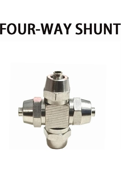 Dört Kafa Stili Akvaryum Co2 Hava Bağlantı Valfi Çoklu Yön Değiştirici Co2 Sistem Aksesuarları Hava Borusu Paslanmaz Çelik Çoklu Yön Değiştirici 4*6mm (Yurt Dışından)